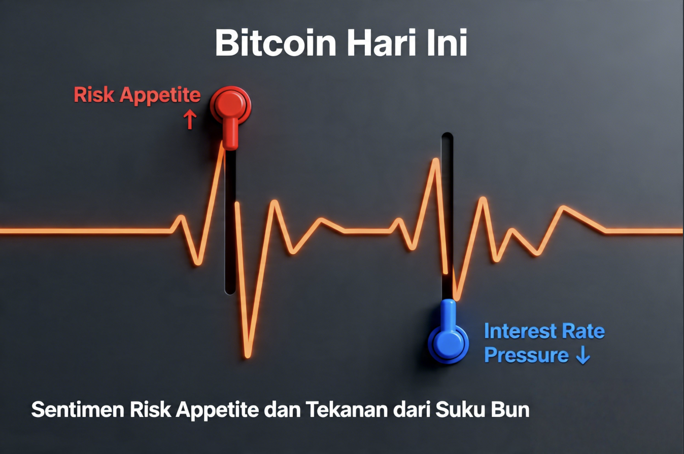 Bitcoin Hari Ini: Sentimen Risk Appetite dan Tekanan dari Suku Bunga